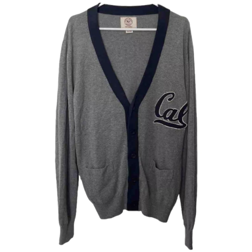 California Golden Bears Cardigan Sweater Men’s Size Medium Gray Soft 47 Brand